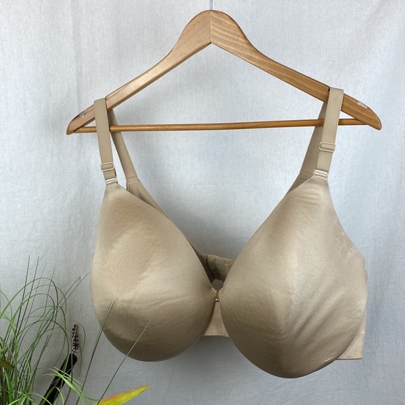 Bali Nude 3811 One Smooth U Lightly Lined Underwire Full Cover Bra 38DDD 38F - Picture 2 of 6